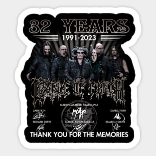 Cradle of Filth 30 years 1991 2021 thank you for the memories signatures Sticker